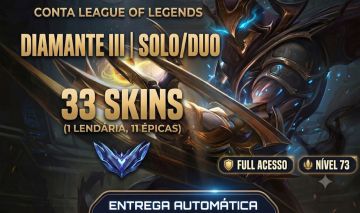 CONTA SMURF DIAMANTE III SOLO/DUO | 33 SKINS (1 LENDÁRIA) | FULL ACESSO IMEDIATO