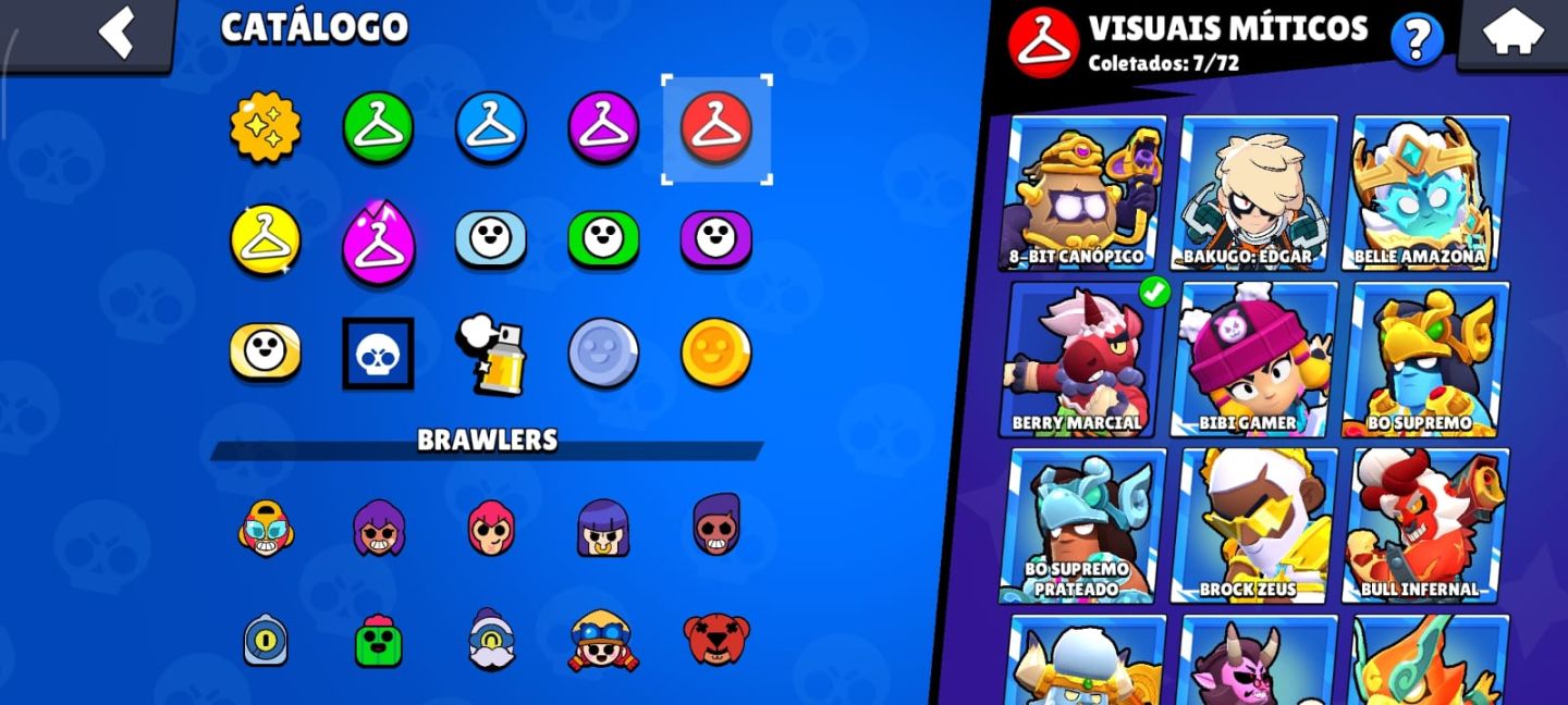 CONTA DE BRAWL STARS MUITO RARA COM 86 BRAWLERS E VARIAS SKINS