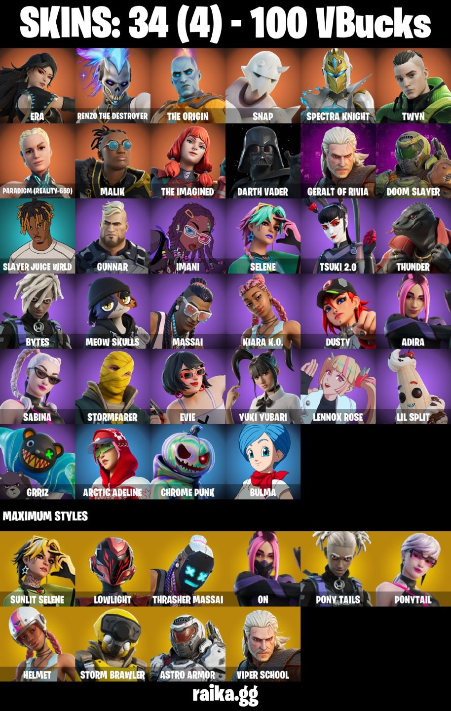 CONTA FORTNITE COM 34 SKINS ERA/MALIK/MASSAI/TSUKI/ADIRA/DOOM SLAYER/SNAP/BULMA