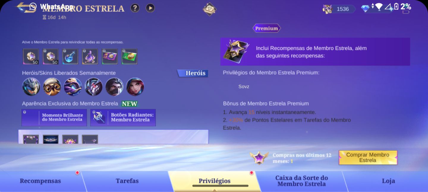 Conta Mobile Legends (Mlbb) Skins Sario e Selena Zenith, skins jjk e skin Naruto
