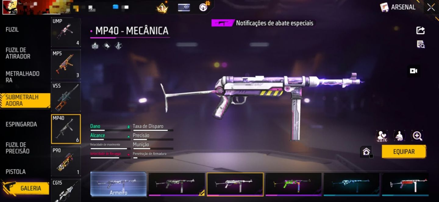Conjunto Minato + Punho Soberano + UMP, MP40 e XM8 Atributadas Permanentes