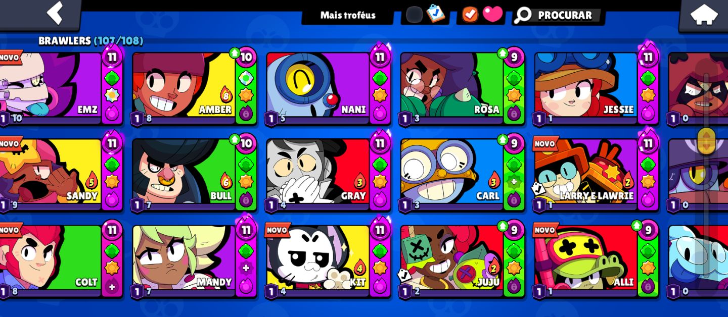 CONTA RARA 2020 | FULL BRAWLERS | +350 SKINS | 72K TROFÉUS