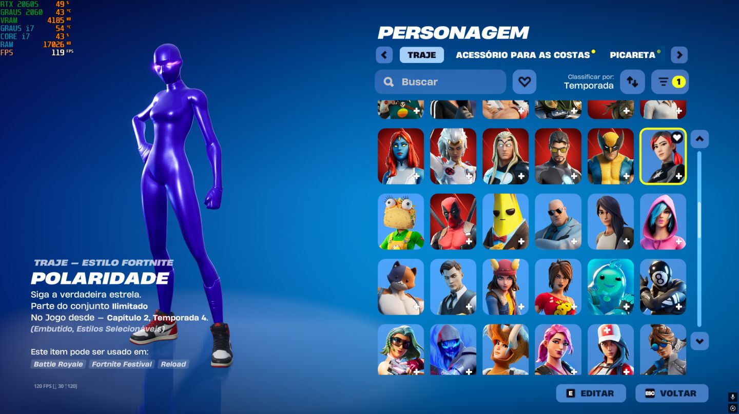 CONTA FORTNITE SEASON 4 (FULL)