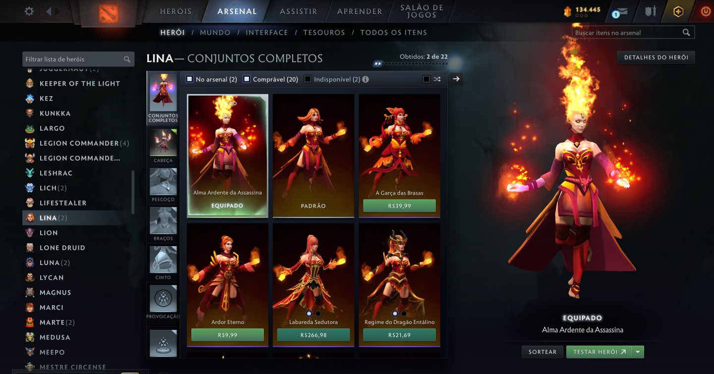 Conta Dota 2 com 4 Arcanas (Legion, Ogre, Zeus e Lina)