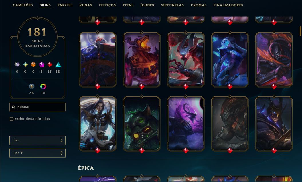 CONTA LOL | 181 SKINS | SEASON 2013
