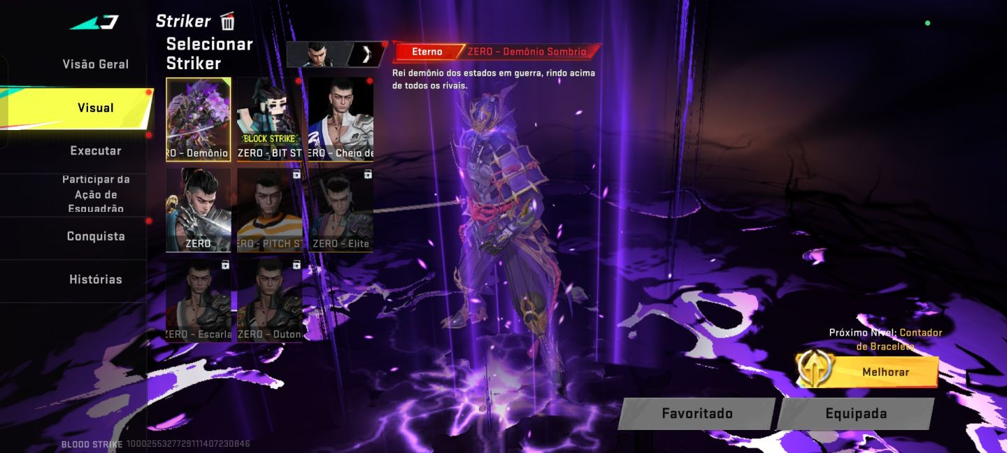 Conta de blood strike com o zero oni