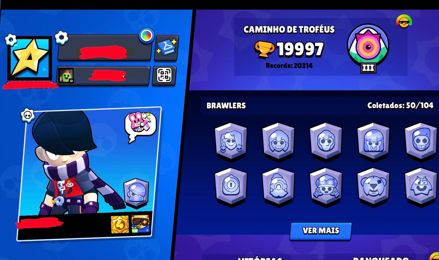 Conta Brawl Stars 19K Troféu | 50 Brawlers 3 lendário | 34 skins