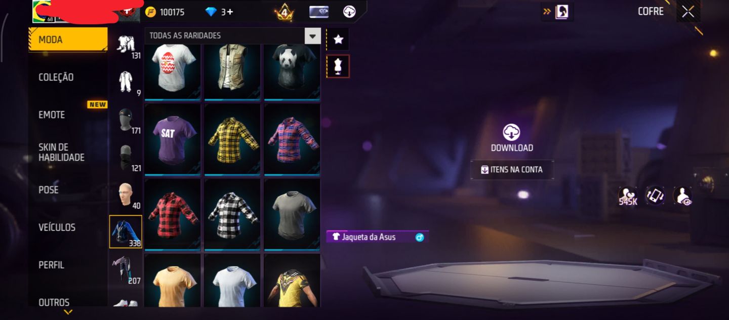CONTA DE FREE FIRE COM 2 ANGÉLICAL AZUL E VERMELHA