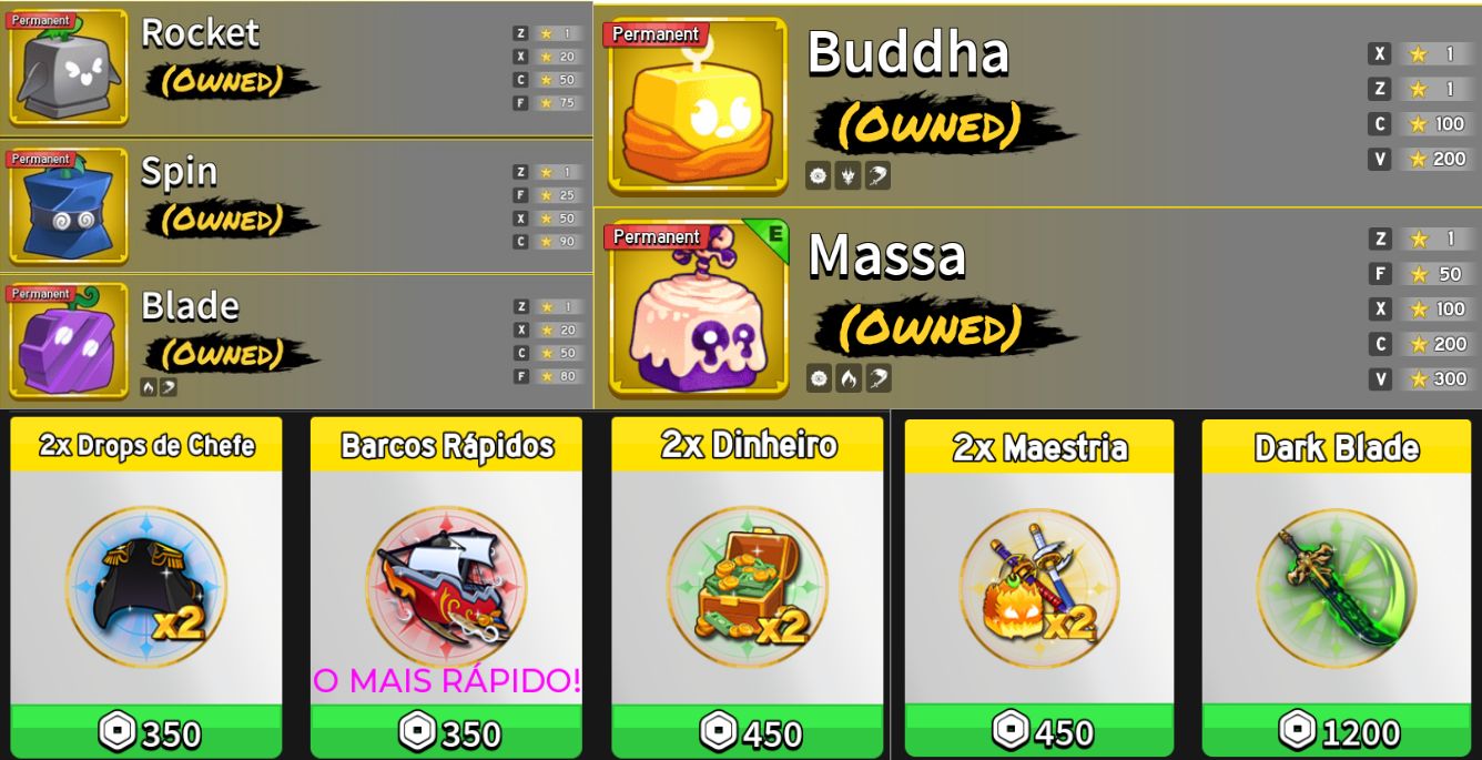 Conta de blox fruits full com Dough e buddha permanente, raças v4 e gamepass...