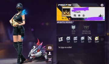 Conta free fire feminina Level 25 menor preço