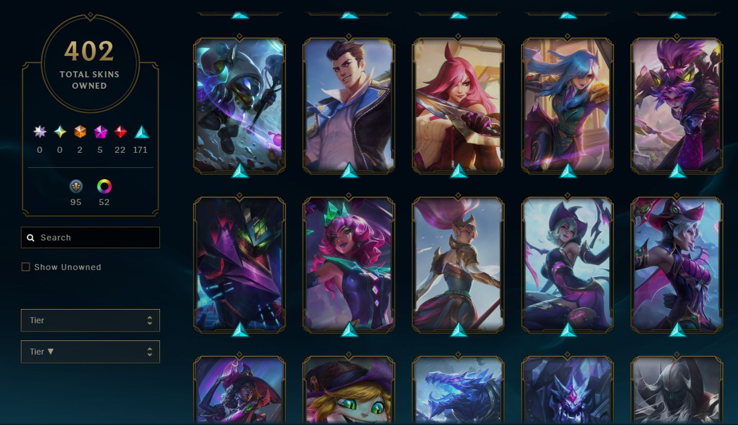 Conta League Of Legends, 402 skins +skins tft, emerald 3, Level 489