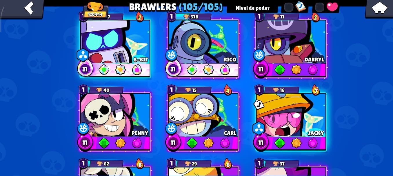 Conta Brawl Stars com TUDO DO JOGO, todos os brawlers upados, última fama.