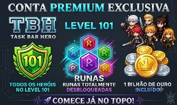 Conta TBH: Task Bar Hero - Todos level 101 - Todas Runas - Cube Lv 100