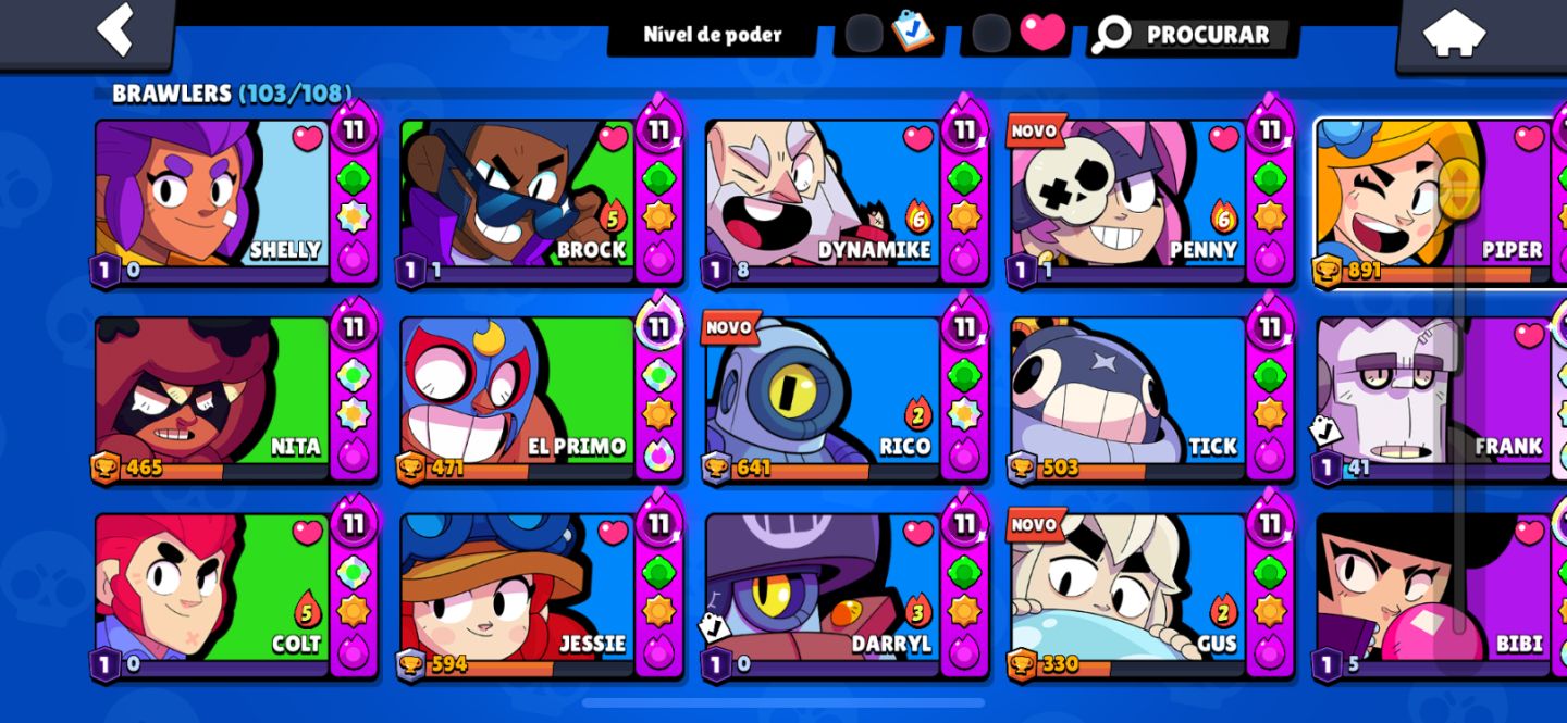 Conta de brawl stars muito braba