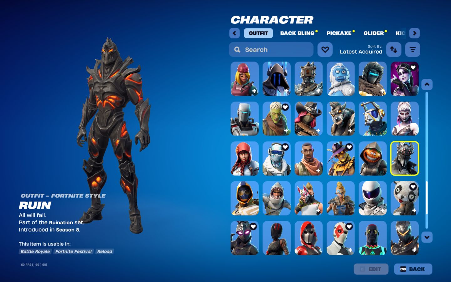 Conta fortnite 129 skins