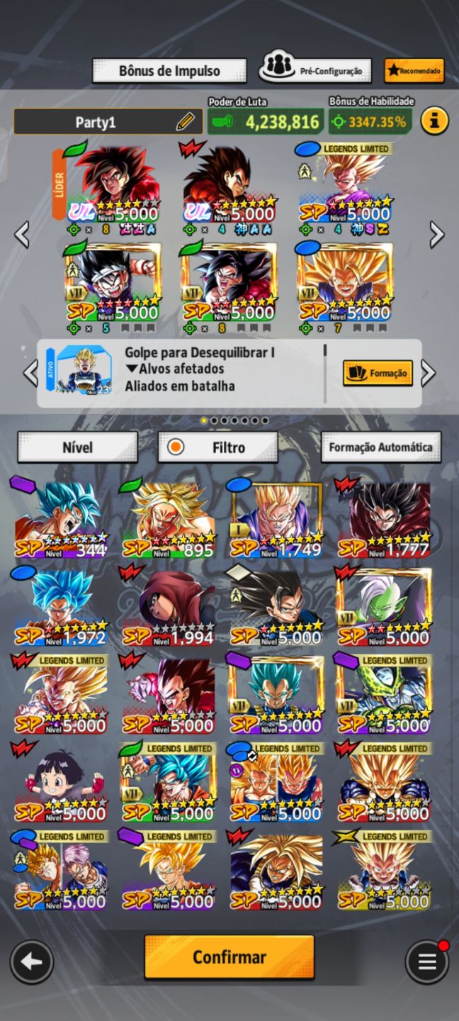 CONTA DRAGON BALL LEGENDS ÓTIMA CONTA PARA PVP
