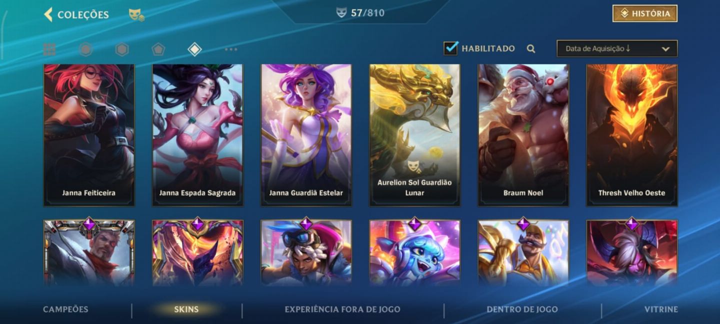 Conta com Valorant, Lol, tft e wild rift muitas skins em ambos