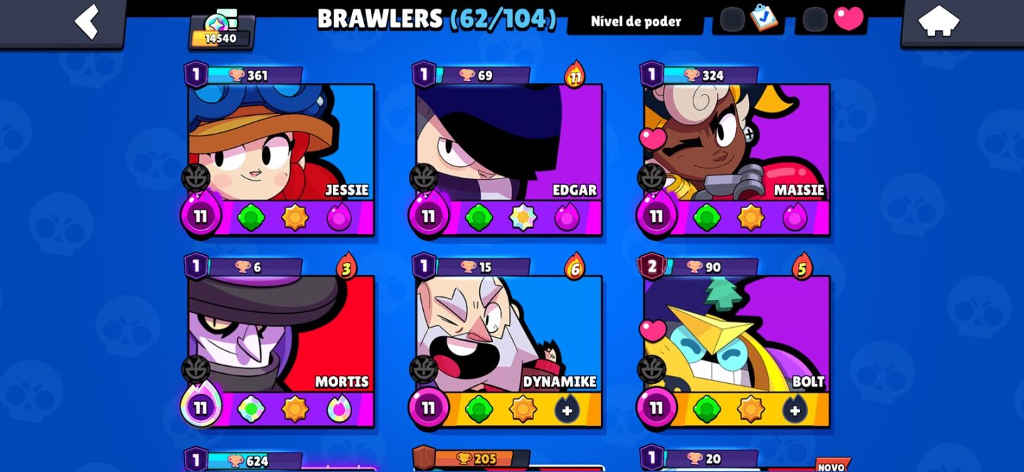 CONTA BRAWL STARS 14K DE TROFEUS 62/104