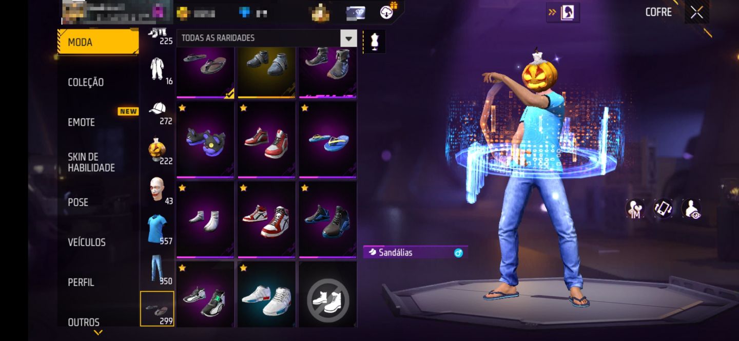 Conta level 75 com UMP Atributada e mais de 1000 roupas