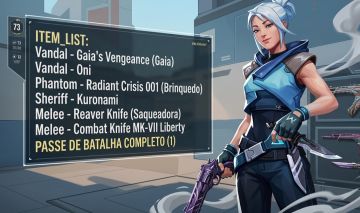 CONTA VALORANT LEVEL 73 - 1 PASSE + 6 ITENS DA LOJA