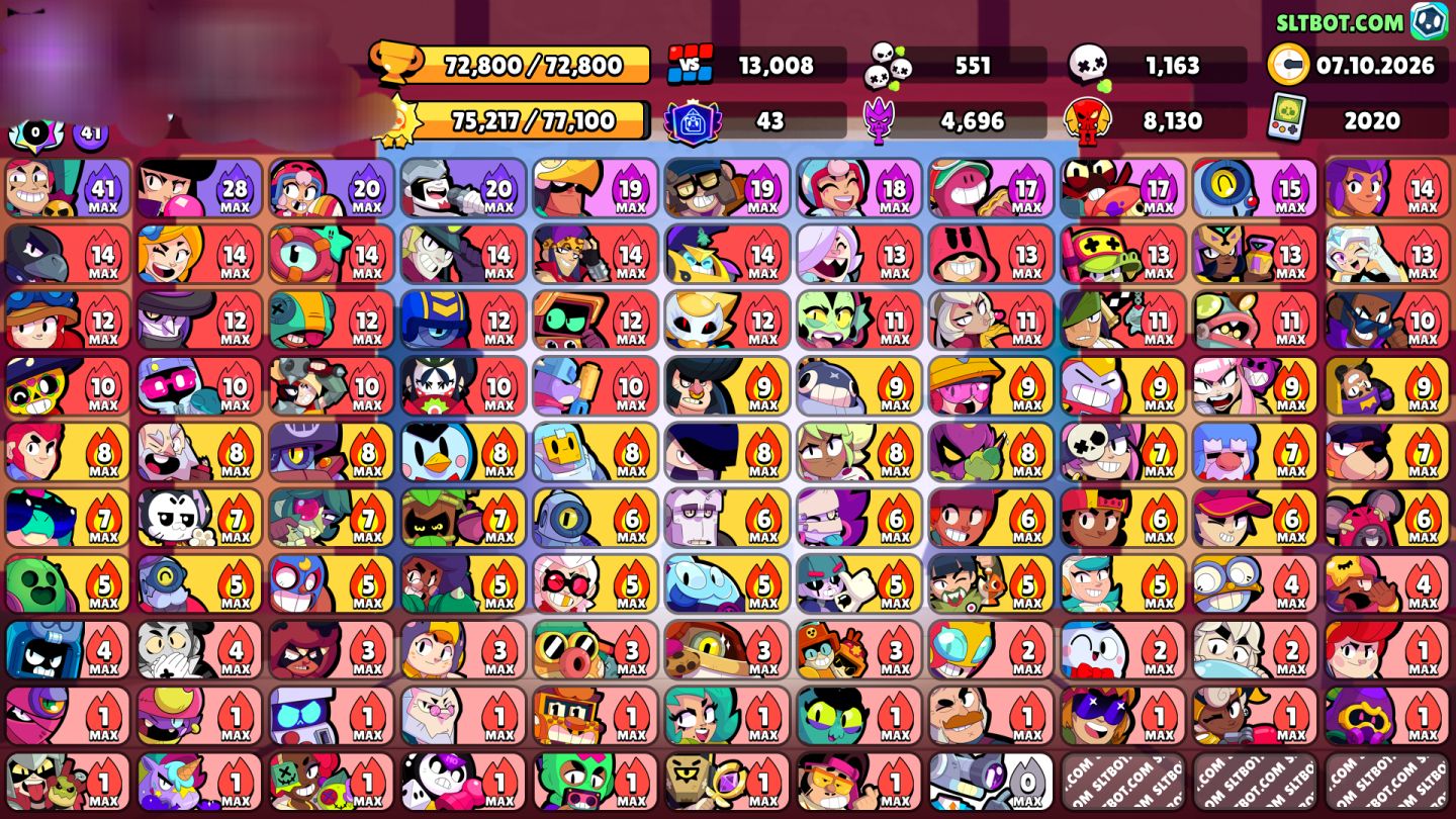 Conta de brawl star 72K troféus 107/107 brawlers 87 Level 11 baita oportunidade