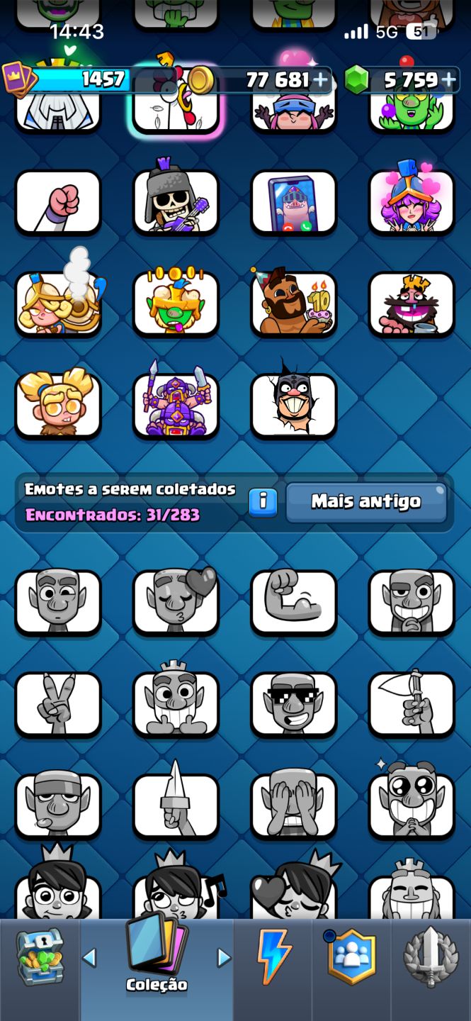CONTA DE CLASH ROYALE COM EMBLEMA DE 10 ANOS+10K DE TROFÉU+9CARTA EVO+5K DE GEMA