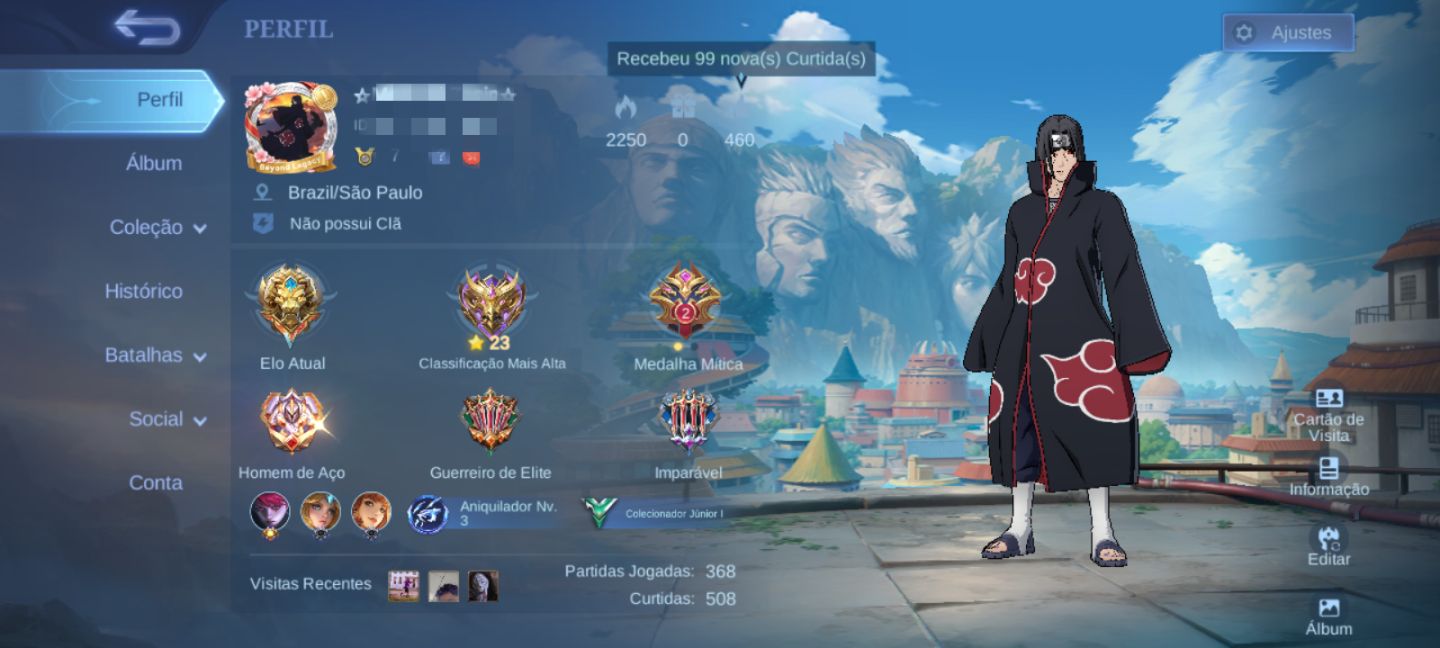CONTA ITACHI SKIN MLBB PROMOÇÃO!!!
