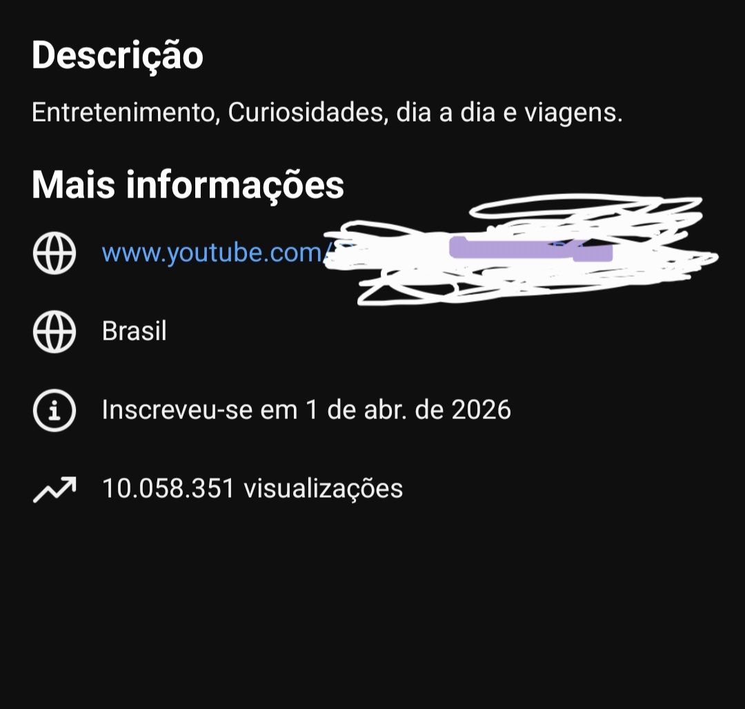 CANAL DO YOUTUBE 68K+ INSCRITOS Não monetizado