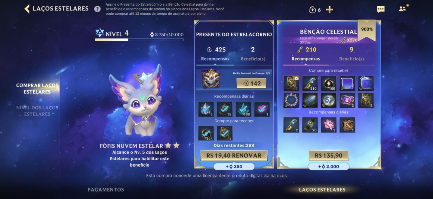 Conta Wild Rfit top/skins Limitadas