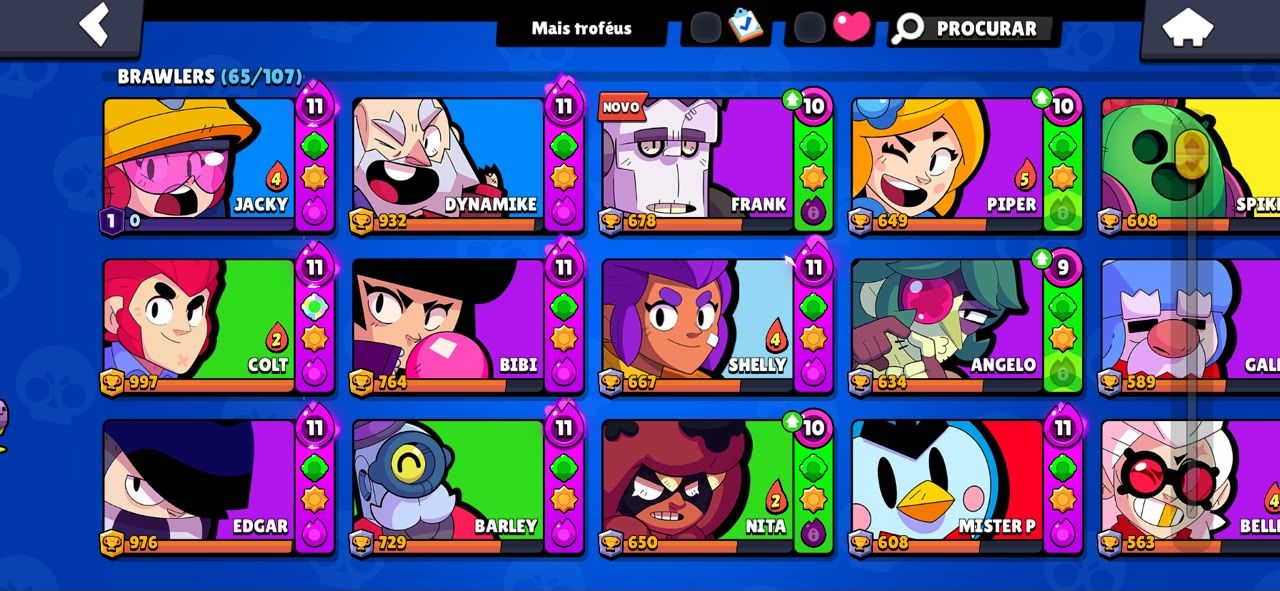 Conta de Bralw Stars (154 SKINS, conta antiga criada a 2019 e 22k de troféu)