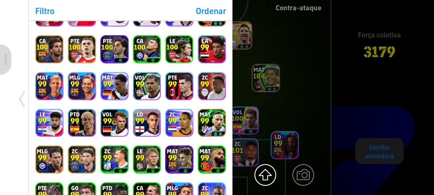 Conta completinha, com Messi 111 e companhia.