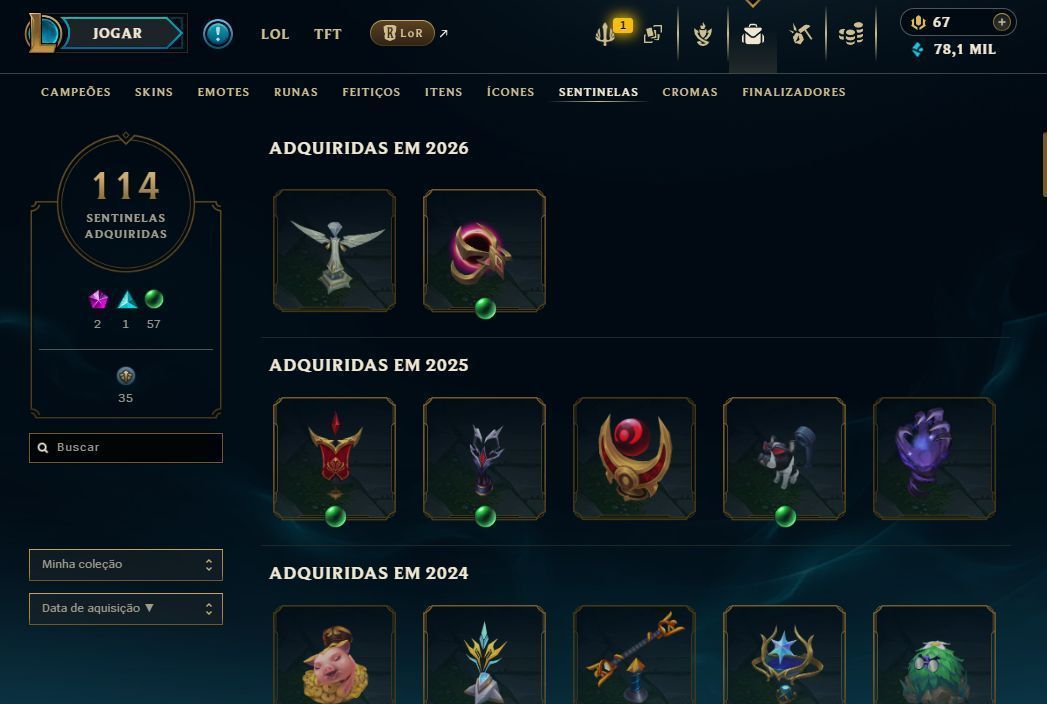 Conta de lol com e-mail de criação todas as raras 1830 skins troca nicK
