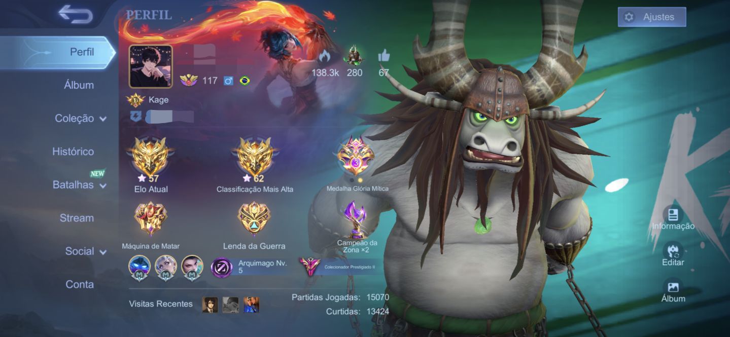 CONTA DE ELITE MOBILE LEGENDS TIER COLECIONADOR PRESTIGIADO II