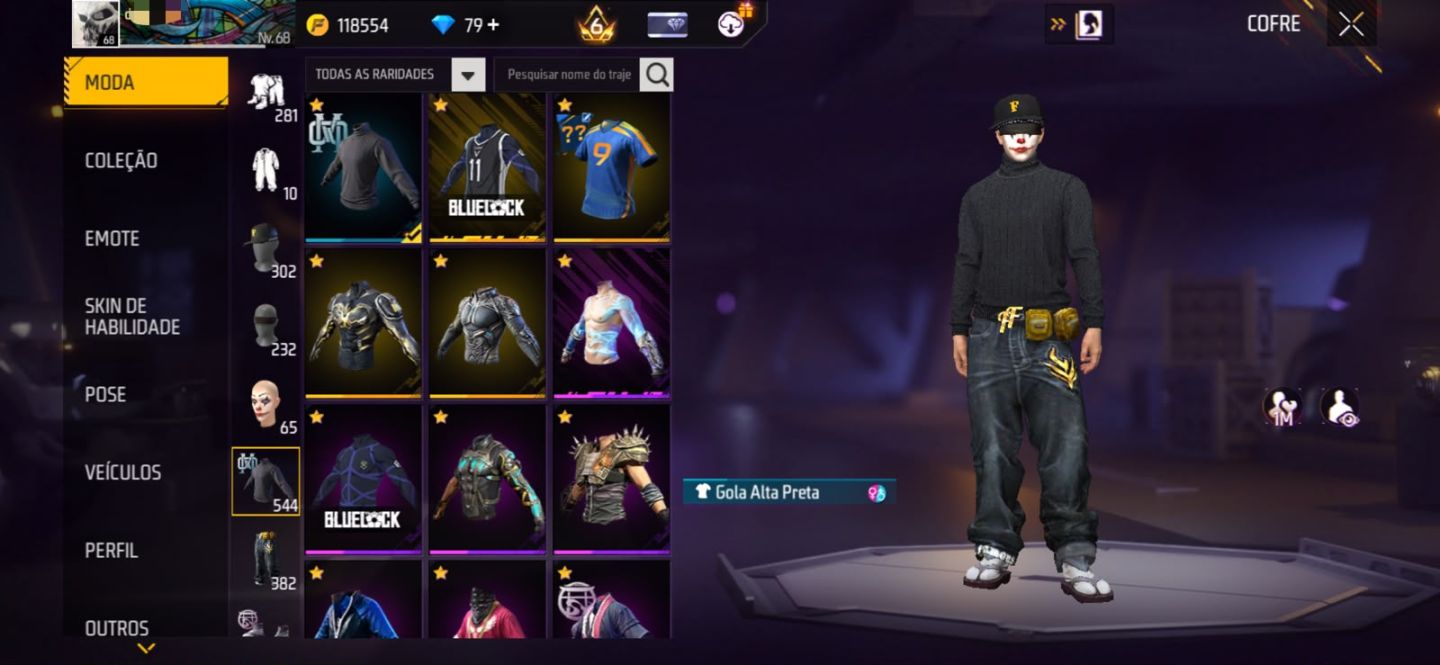 FREE FIRE LVL 68 | 1, 2 E 3 PASSE | CONTA ANTIGA + RARIDADES