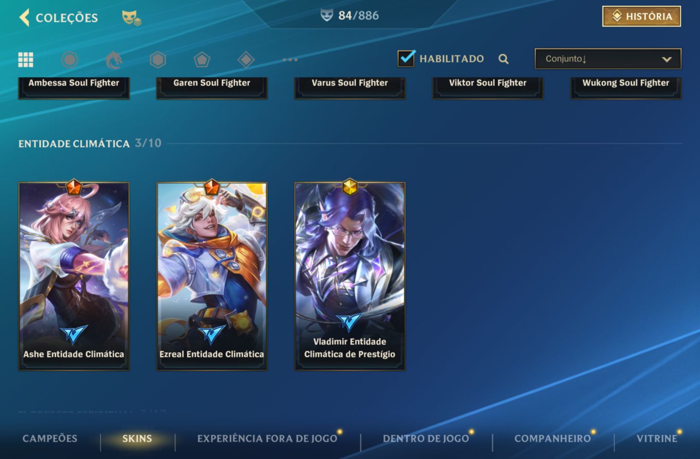 Conta com bom gasto e nova skin prestígio Vlad, Syndra e Morgana
