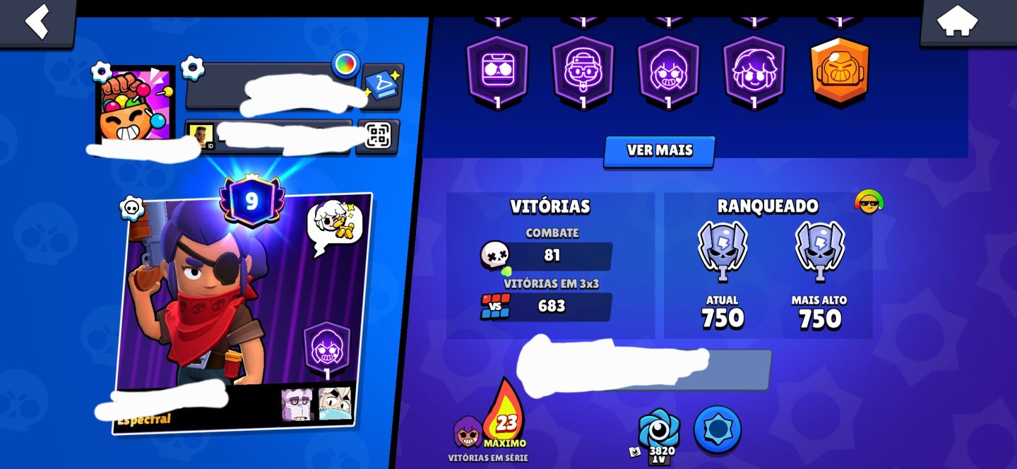 CONTA 10K DE TROFÉUS-109 Gemas(32 BRALWERS)