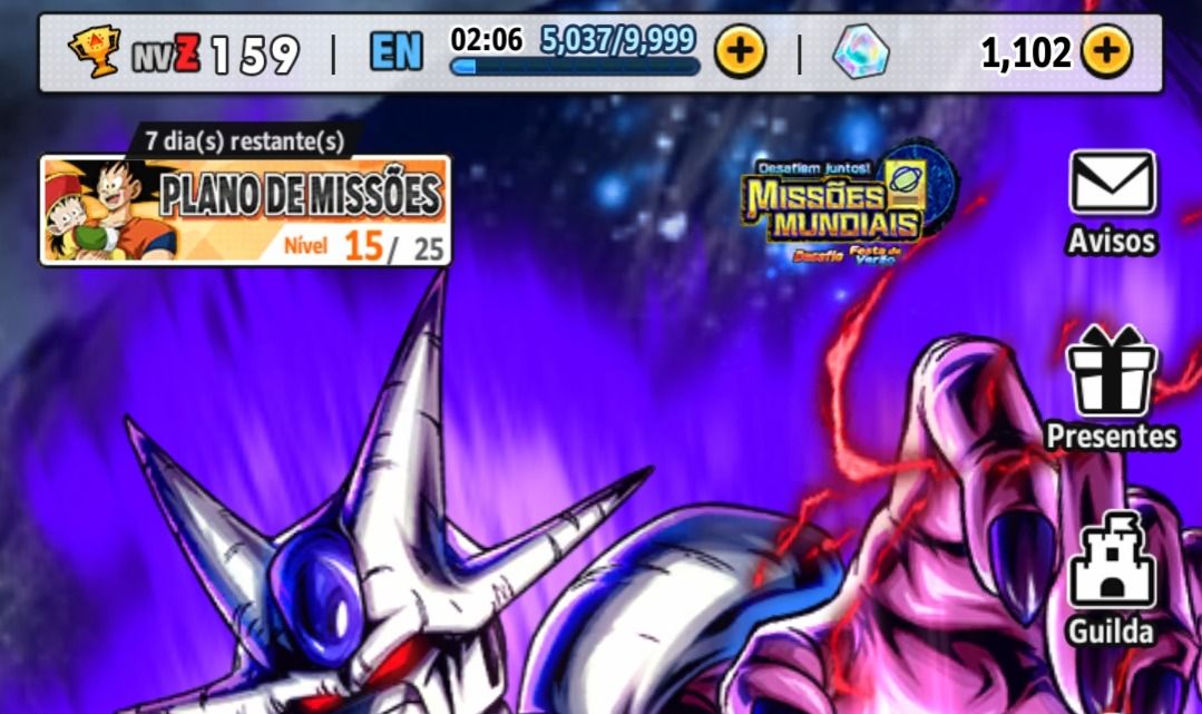 Conta de dragon ball legend com os novos personagens e outros