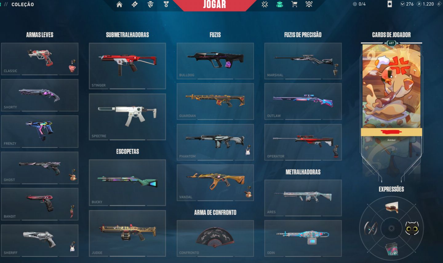 CONTA VALORANT COM 1198,60 GASTO EM SKINS