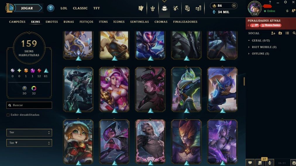 Conta main master yi | diamante 4 com 80% de WR !