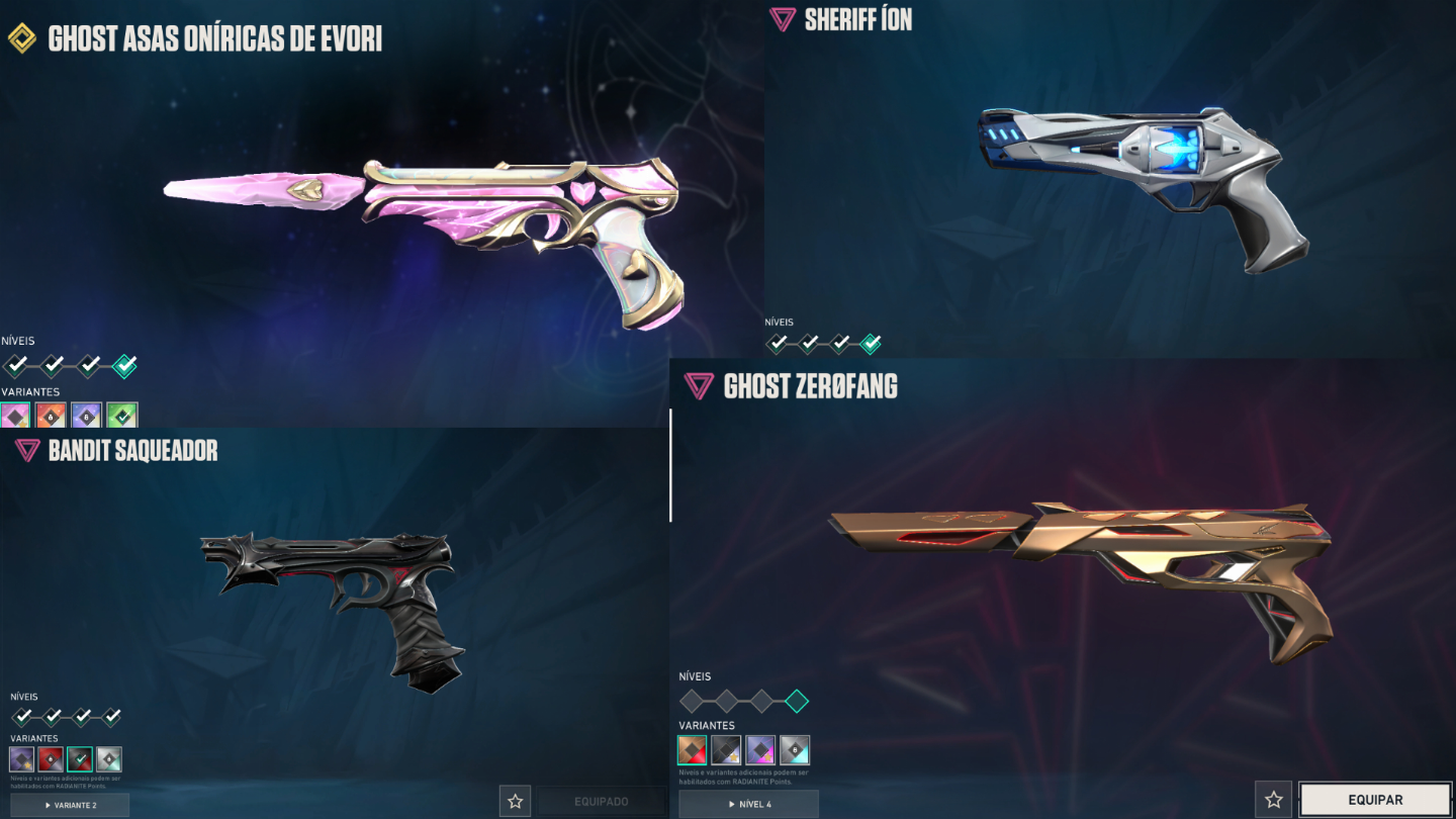 Conta valorant vandal champions 2025 + 5 facas + 42 skins