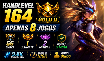 HANDLEVEL PREMIUM FULL ACESSO LVL164| GOLD II | APENAS 8 JOGOS | 66 SKINS