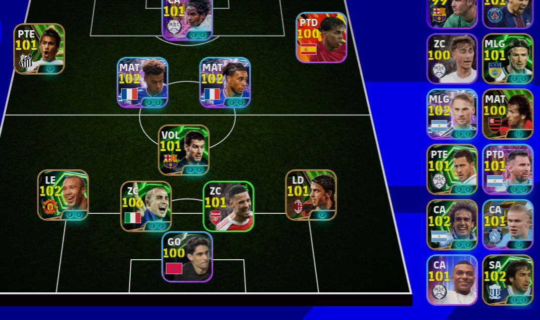 Conta efootboll com jogadores bons