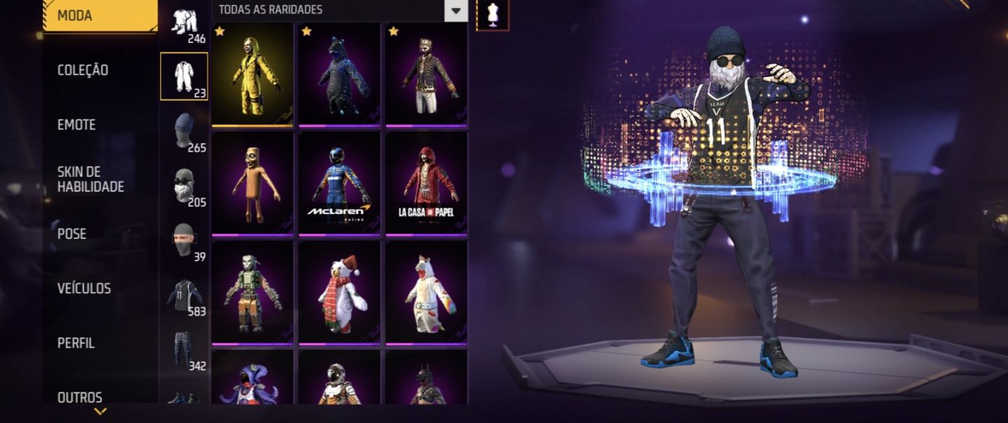 CONTA FREE FIRE RARA 8 ANOS