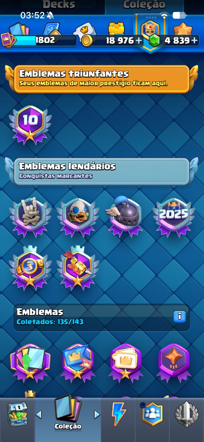 Conta clash royale, 10 anos com várias cartas full