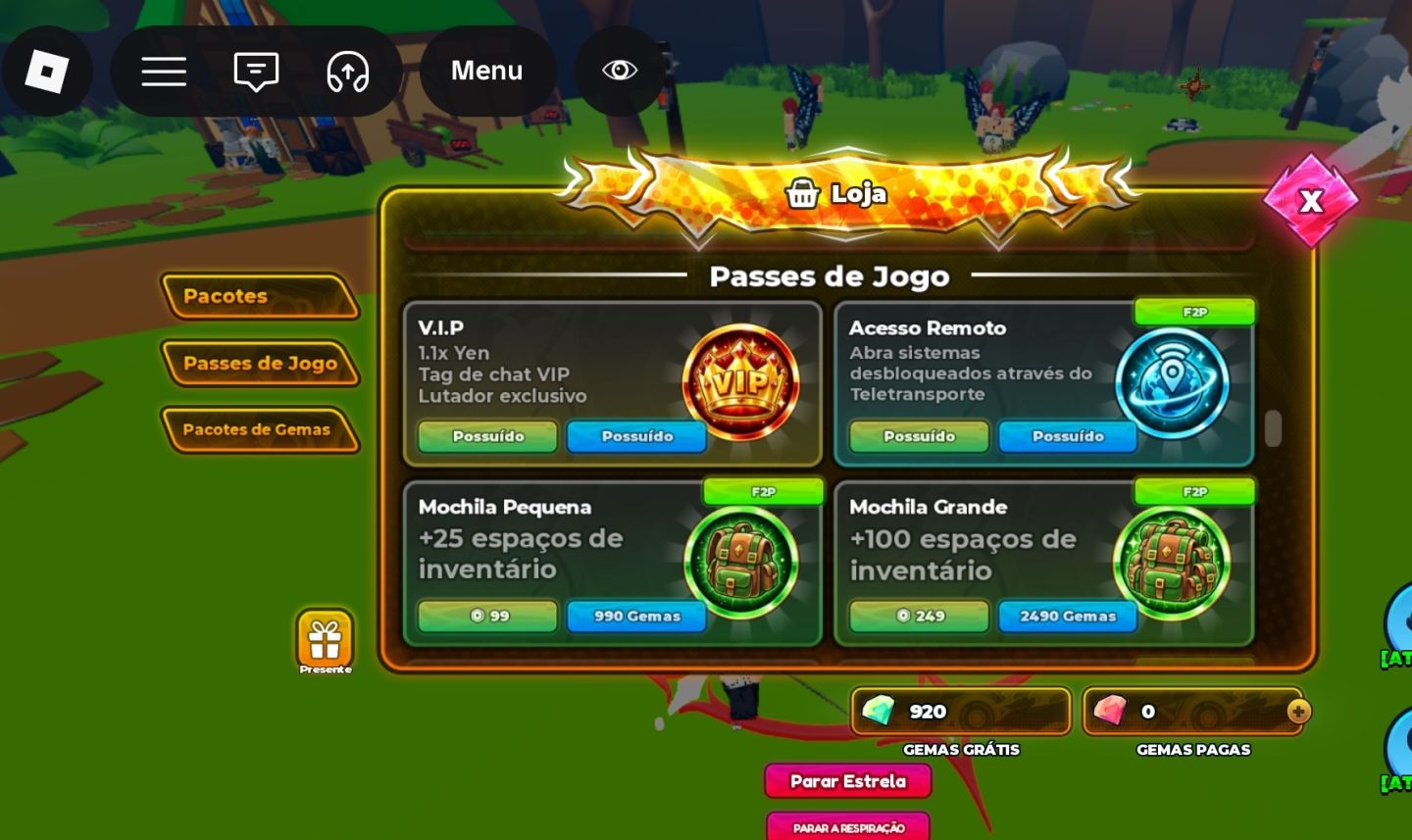 CONTA ANIME LEGACY | V.I.P + PASSES | JÁ NA ÚLTIMA ILHA | LEVEL 58 | VÁRIOS BOOS