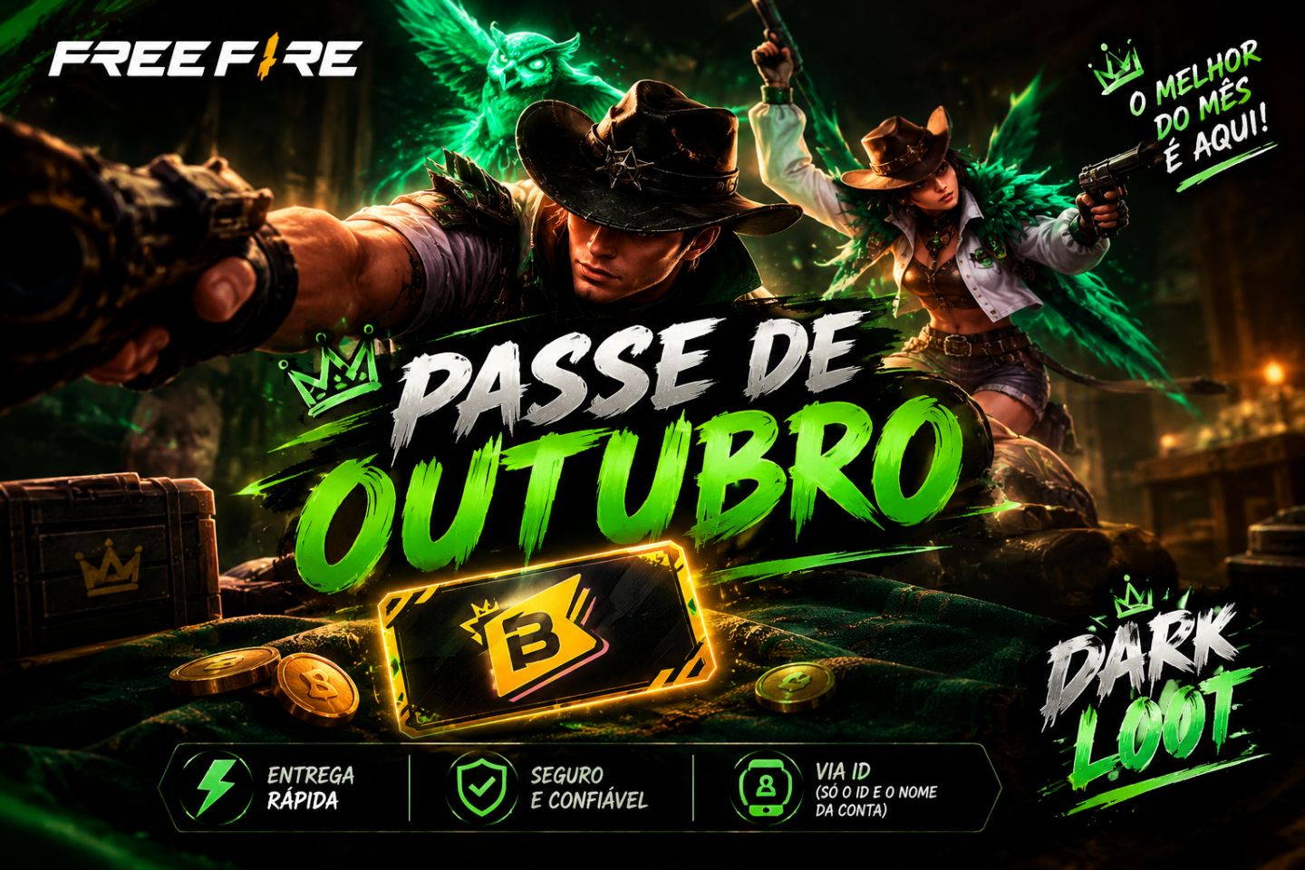 PASSE DE OUTUBRO FREE FIRE. VIA ID