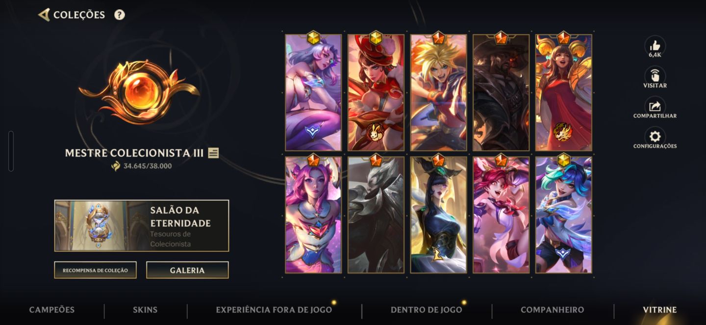 Conta wildrift mono adc, 1x monarca, 3x desafiante e com várias skins