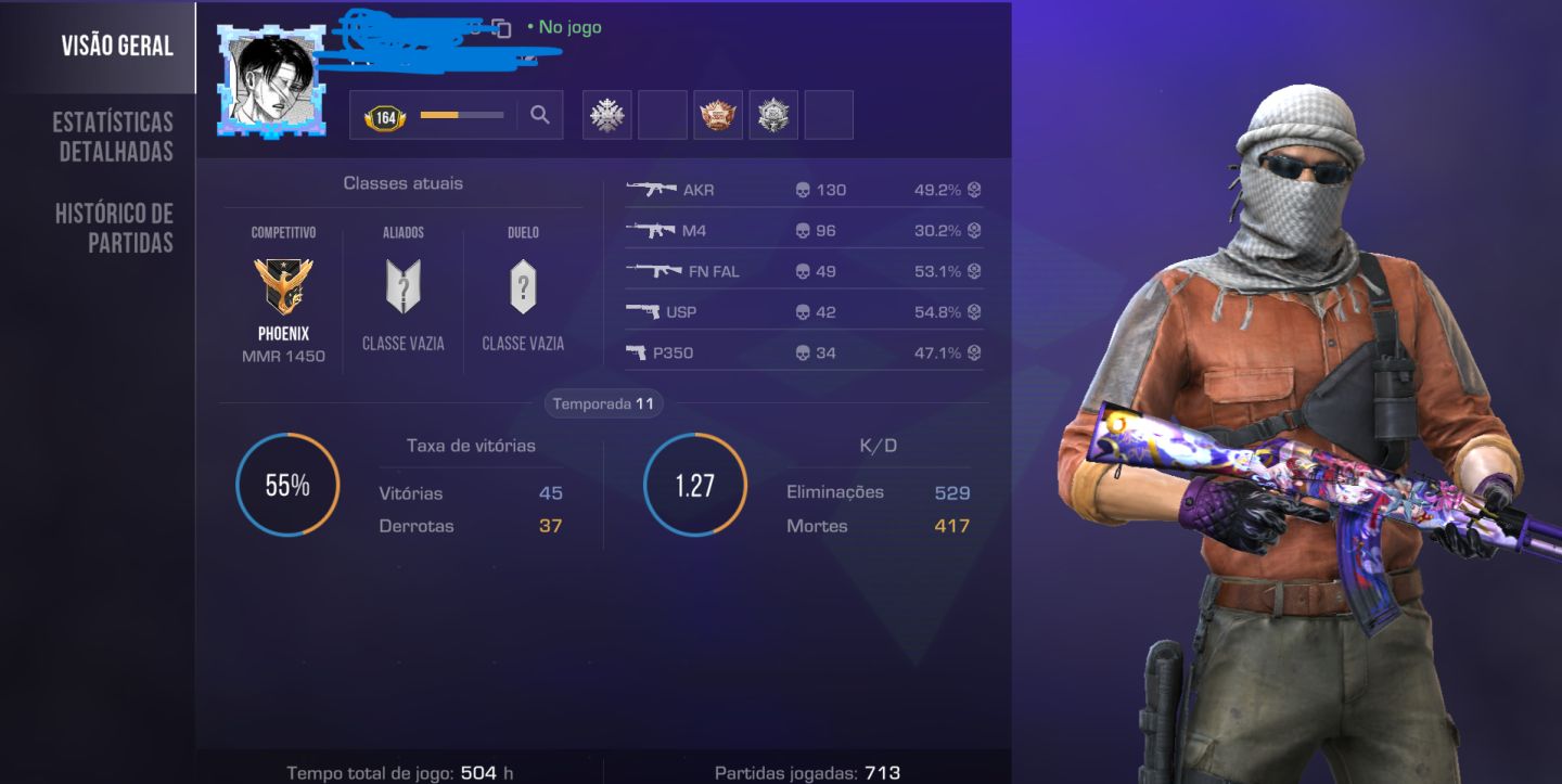 CONTA STANDOFF 2,VARIAS SKINS CARAS INV DE APROX. 18K GOLDS