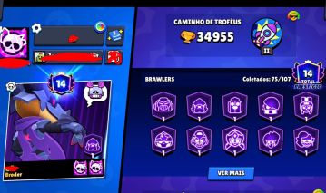 CONTA DE BRAWL STARS 35K DE TROFEUS | 75 BRAWLERS