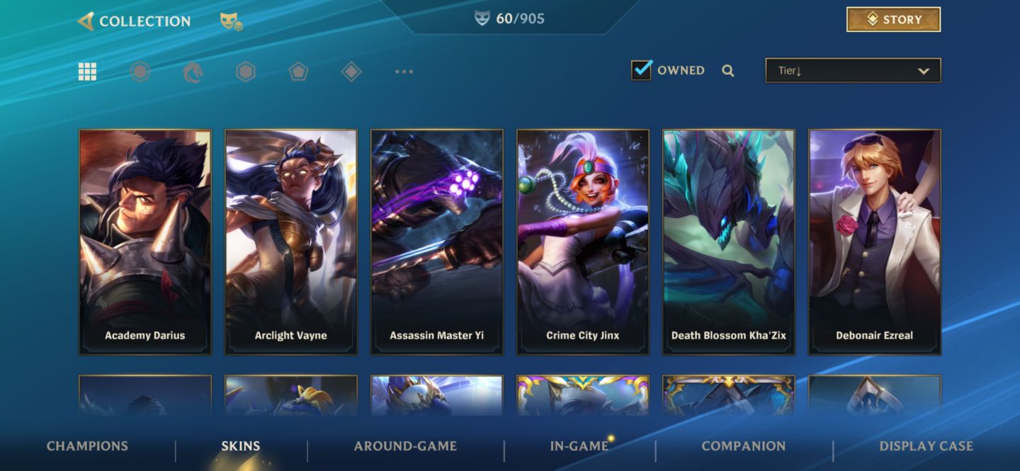 Conta Mestre com 60 Skins !